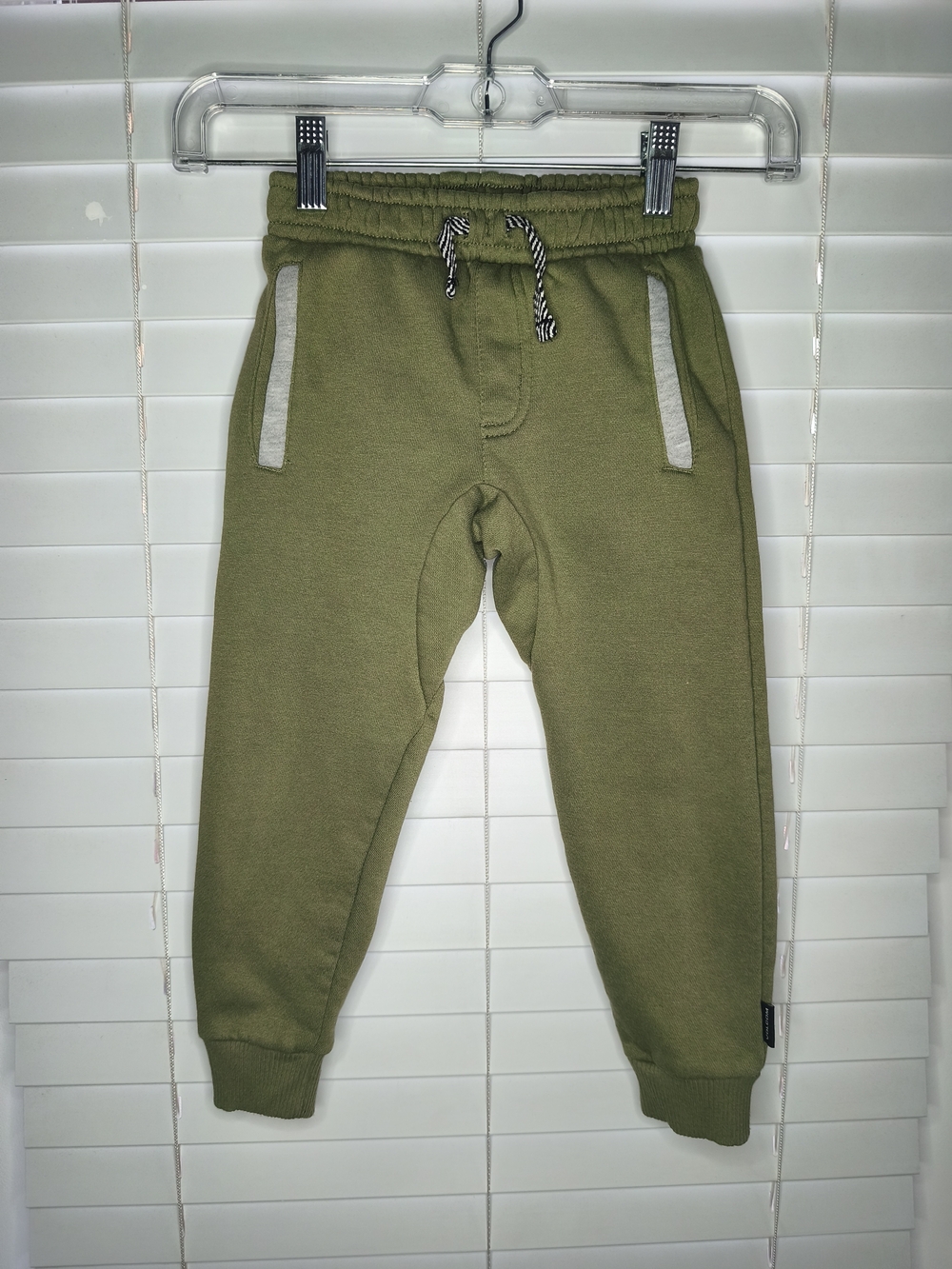 Volcom Kids Olive Green Fleece Joggers Sweatpants Pants Gray Trim Size 4 4T